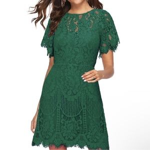 NWT MSLG Green Lace Cocktail Dress Women’s Size L